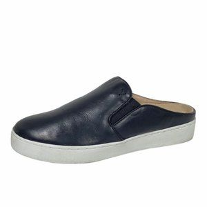 VIONIC | Black Leather Orthotic Athleisure Mule Slide Sneakers.